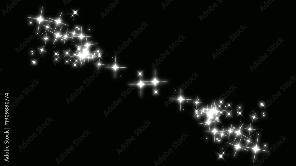 Fairy dust wand glitter trail animation with sparkling star line 2d ...