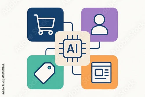 AI Technology Integration in E commerce and Digital Marketing Reflecting Modern Consumer Interactions and Data Driven Strategies captured with clarity