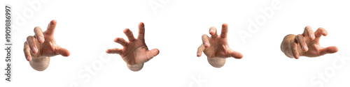 Foto Set of Hands Grabbing or Reaching Out, Creepy Claw Gesture, Hand Catching Someth