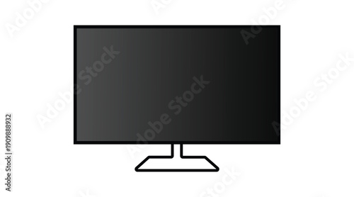 Black screen smart tv mockup template with grey white design, modern television set with green white and black display PNG
