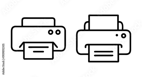 Printer icon vector illustration, printing machine outline for office and home use design