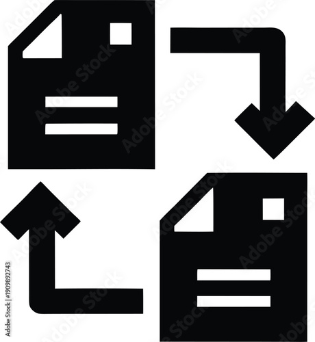 legacy content migration — silhouette line art vector illustration on transparent background