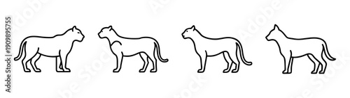 Four cats outline illustration vector graphic design for pet lovers and animal art projects download now