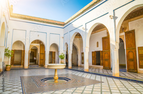 Courtyard at El Bahia Palace, Marrakech, Morocco