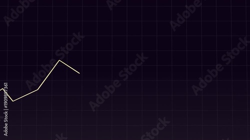 Animated line on a graph going up over time stocks and shares, investing