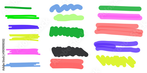 Set of watercolor paint strokes.  Spots of different colors
