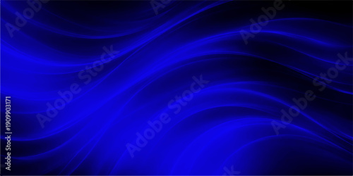 Smooth dark blue abstract background featuring flowing waves and glowing light patterns with a touch of purple energy and wavy curves for a modern motion texture design