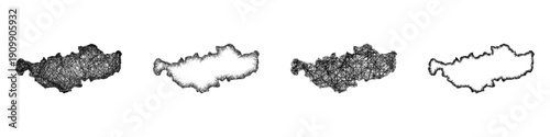 Sketch Brabant Wallon outline map design set