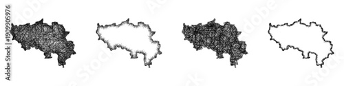 Sketch Liege outline map design set