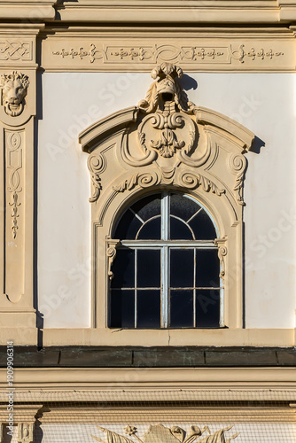 Architectural fragments Lower Belvedere Palace - 18th-century complex and architectural jewel. Lavish Lower Belvedere was once presidential palace of Prince Eugene. VIENNA, AUSTRIA.