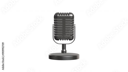 3D animation of retro microphone
