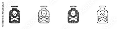 Sketch toxic substance icon design set