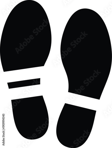 Footprints icon showing standing position for social distancing