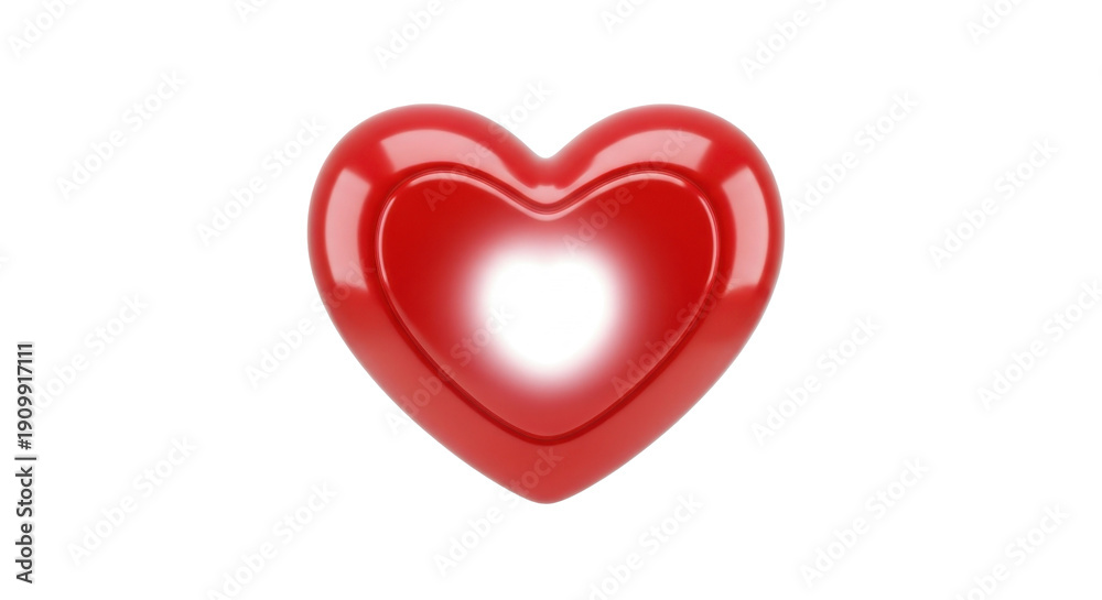 Fototapeta premium Shiny Red Heart, Valentine's Day Concept