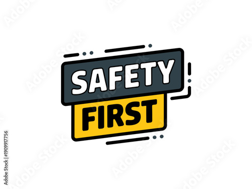 A safety first logo with a bold and modern design