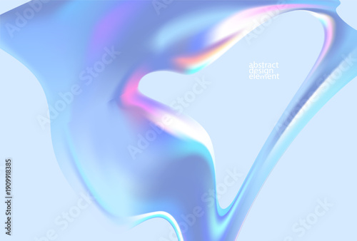 Abstract liquid background. Blue fluid wavy shape.
