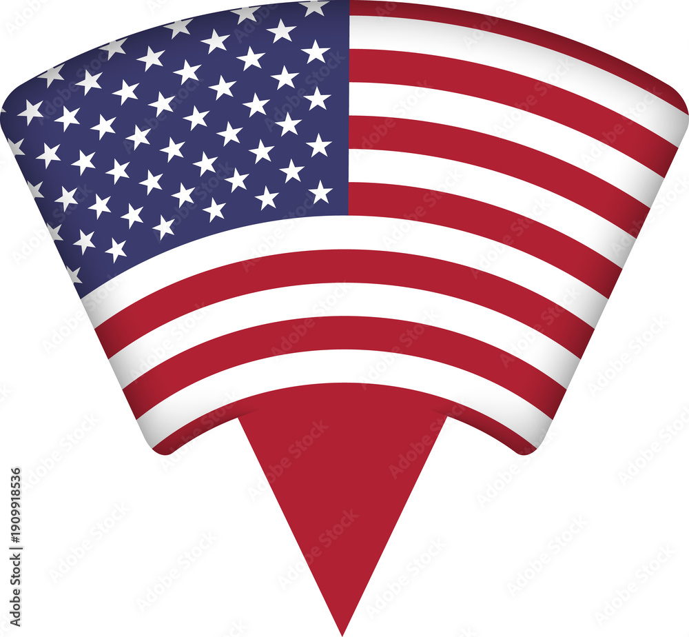 Fototapeta premium USA Flag Map Pin