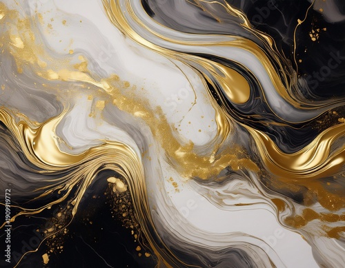 abstract marble liquid texture with gold splashes luxury background