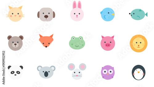 Colorful Insect Cartoon Icon Set Flat Vector