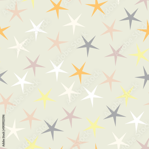 Seamless pattern with color stars, confetti background. Splash effect banner. Vector abstract illustration for wallpaper, wrapping paper, backdrop, textile etc.