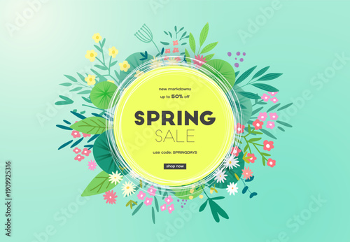 Floral spring design with f...