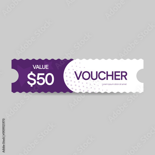 Discount voucher ticket template graphic element