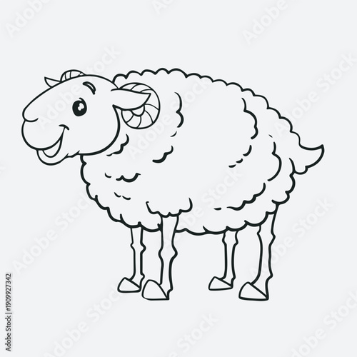 easy sheep for drawing. hand drawn. vector illustrations