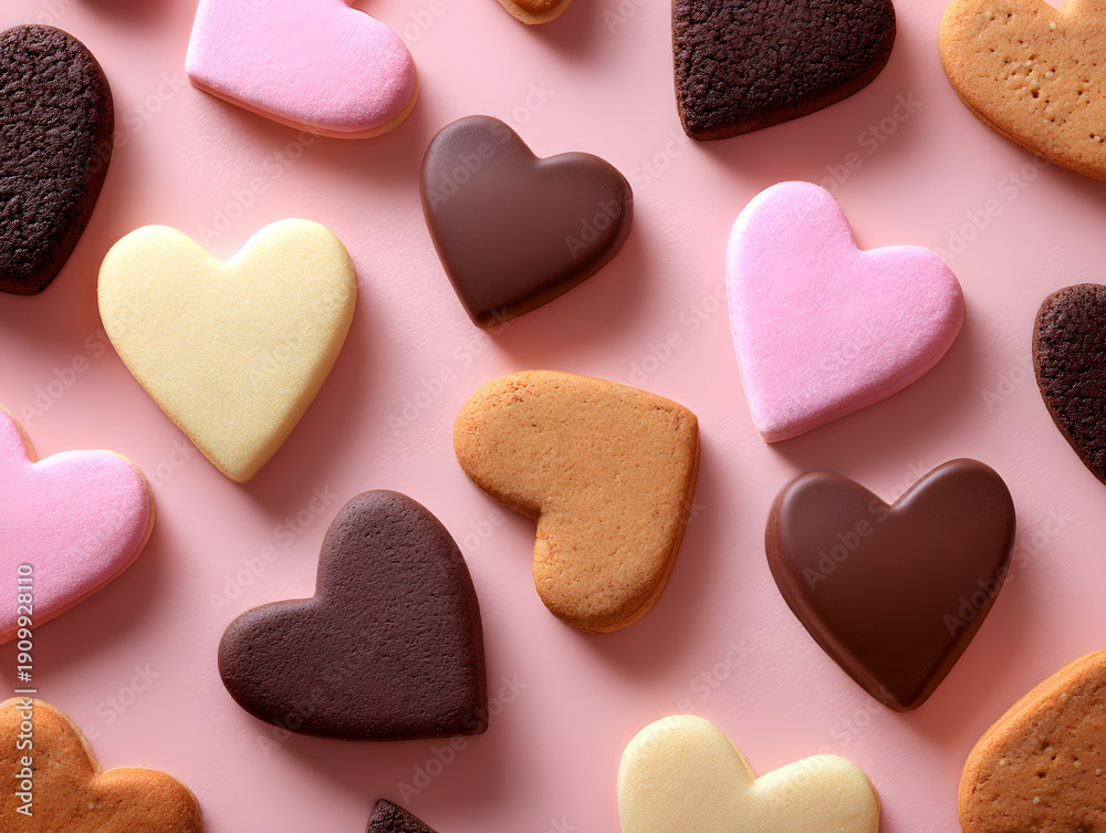 Fototapeta premium ハート型のお菓子｜Heart shape sweets