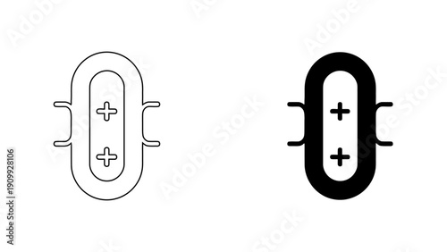 Minimalist Remote Control Icon , Smart Home Device Button and Game Controller Interface, Linear and Solid Vector Illustration