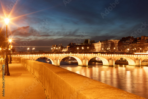 Quadro su tela The Pont Neuf is the oldest standing bridge across the river Seine in Paris, Fra