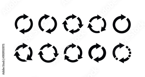 Loading and progress indicator icon set. flat circular process icons collection
