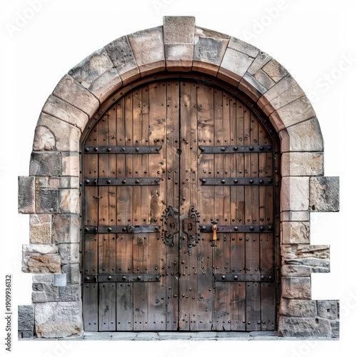 Architectural Heritage: Castle Door Isolated