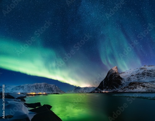 night under the aurora borealis