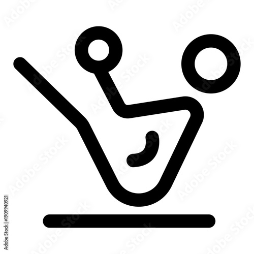 A linear icon showing a character doing core hold 