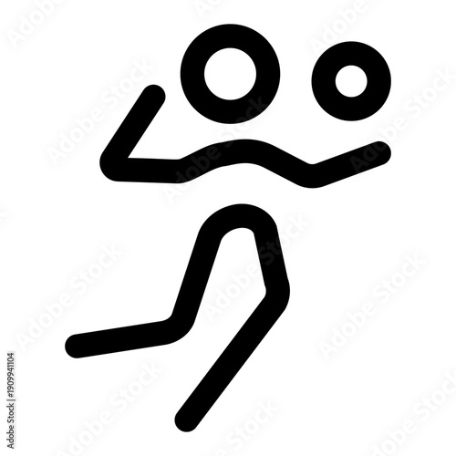 A linear icon showing a character doing volleyball spike