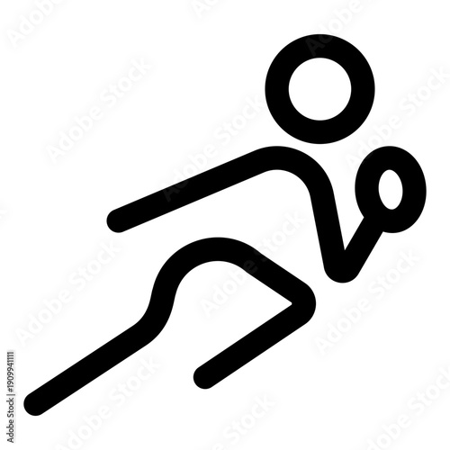 An outline icon showing a character doing rugby tackle