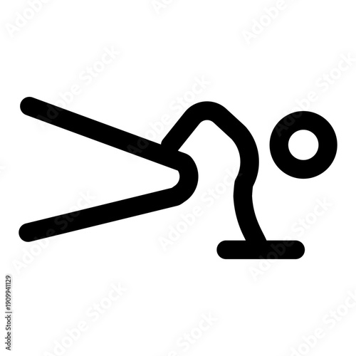 A linear icon showing a character doing hip abduction