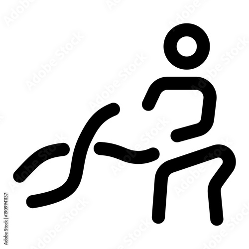 An outline icon showing a character doing battle ropes
