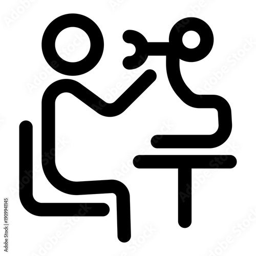 An outline style icon representing eye checkup