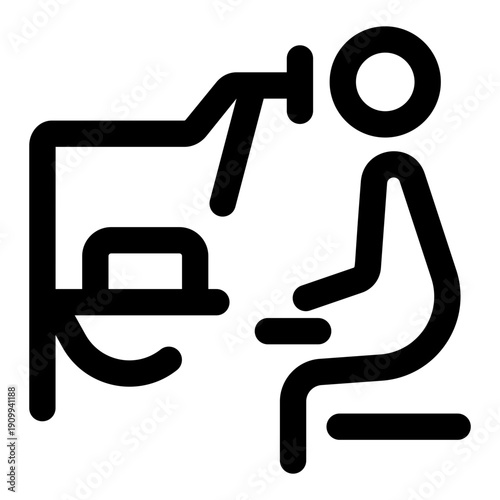 An outline style icon representing spirometry  