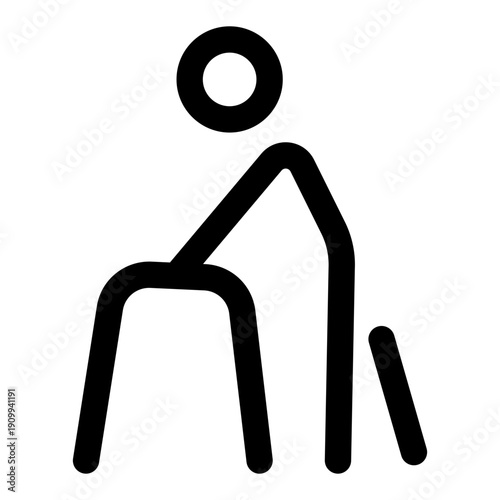 An outline style icon representing physiotherapy