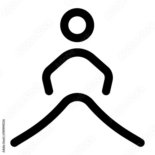 An outline style icon showing horse stance posture