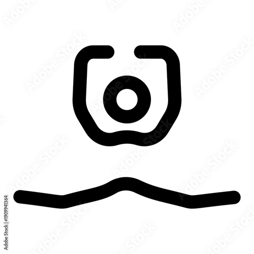 A line style icon depicting middle split flexibility