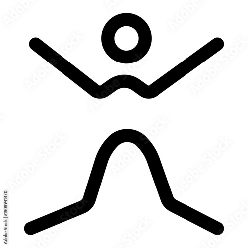 A linear style icon showing star jump action