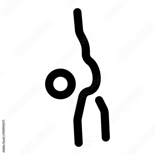 A linear icon showing arm balance strength posture