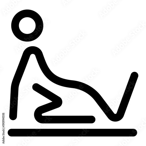 A line style icon showing mindful stretch posture