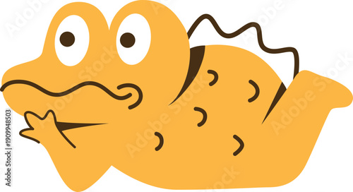 doodle crocodile vector