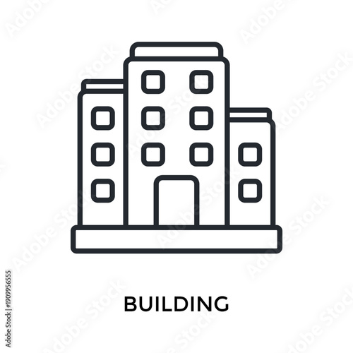 Building Icon Outline Style. Vector Illustration For Graphic Design
