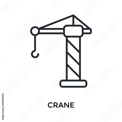 Crane Icon Outline Style. Vector Illustration For Graphic Design