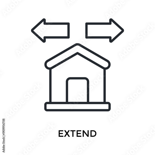 Extend Icon Outline Style. Vector Illustration For Graphic Design